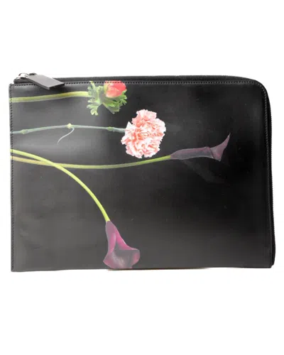 Valentino Garavani Valentino Mm Peony Clutch Black In Gray