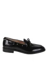 Valentino Bowshire Loafers In Black Glossy Calfskin In Black