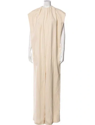 Pre-owned Valentino Mock Neck Jumpsuit In Neutral