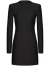 Valentino Strong-shoulder Bow Backless Mini Dress In Schwarz