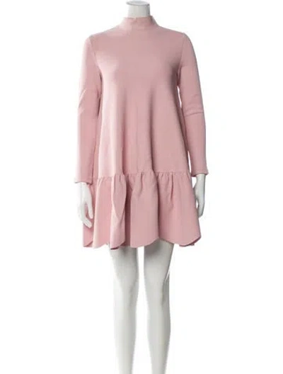 Pre-owned Valentino Mock Neck Mini Dress In Pink