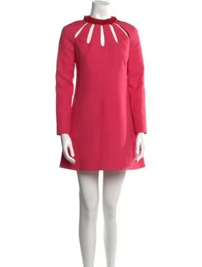 Pre-owned Valentino Mock Neck Mini Dress In Pink