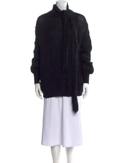 Pre-owned Valentino Mock Neck Sweater In Black