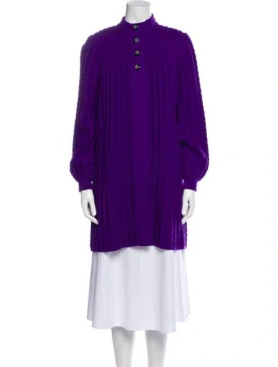 Pre-owned Valentino Mock Neck Sweater In Purple