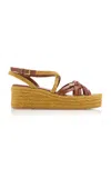 Valentino Garavani Bribri 60 Leather Platform Espadrille Sandals In Brown