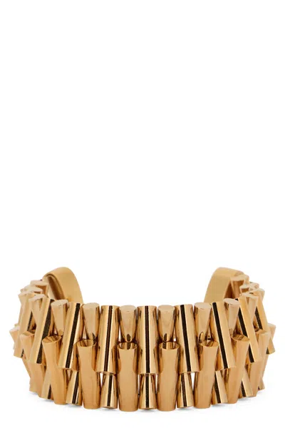 Valentino Garavani Modern Curved Bracelet Made Of Rigid Material In Gold