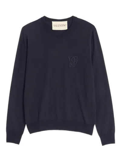 Valentino Modern Knit Sweater For Men - Fw25 Collection In Blue