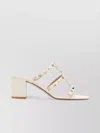Valentino Modern Open Toe Block Heel Sandals In Neutral