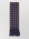 Valentino Modern Silk Scarf Featuring Geometric Pattern In Blue