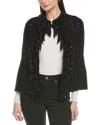 Valentino Mohair & Wool-blend Fringe Poncho In Black