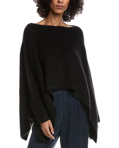 Valentino Mohair & Wool-blend Poncho Sweater In Black