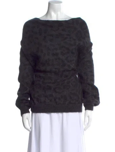 Pre-owned Valentino Mohair Bateau Neckline Sweater In Black