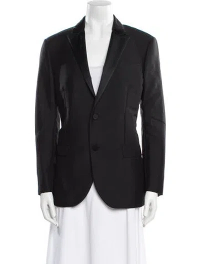 Pre-owned Valentino Mohair Blazer In Black