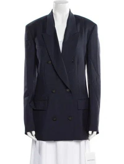 Pre-owned Valentino Mohair Blazer In Blue
