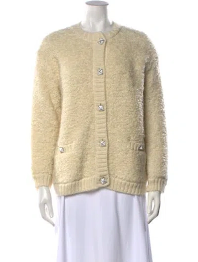 Pre-owned Valentino Mohair Crew Neck Sweater W/ Tags In Neutrals