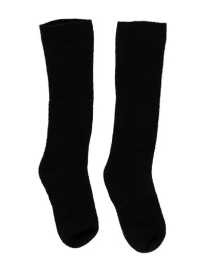 Pre-owned Valentino Mohair Logo Socks W/tags In Black