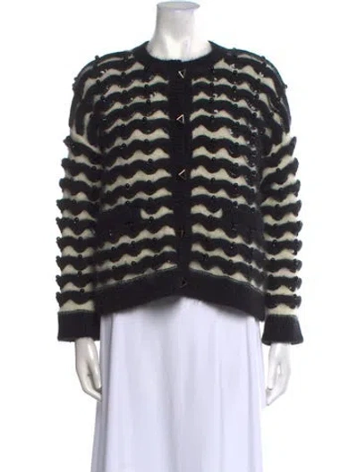 Pre-owned Valentino Mohair Printed Sweater In Black
