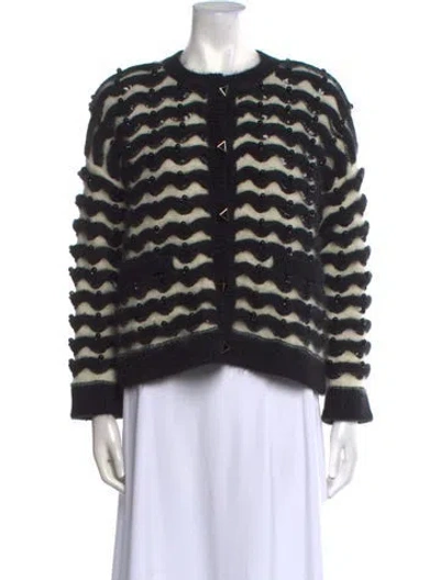 Pre-owned Valentino Mohair Printed Sweater In Black