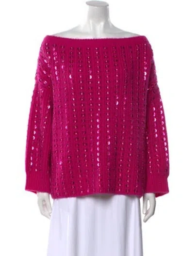 Pre-owned Valentino Mohair Printed Sweater In Pink