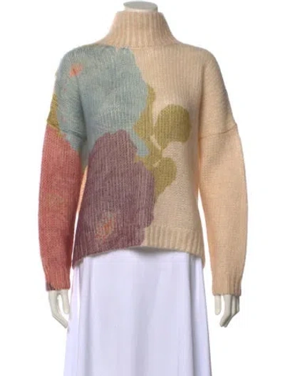 Pre-owned Valentino Mohair Printed Sweater In Pink