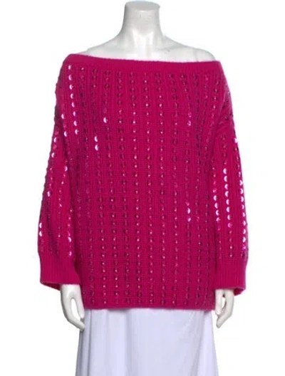 Pre-owned Valentino Mohair Printed Sweater W/ Tags In Pink