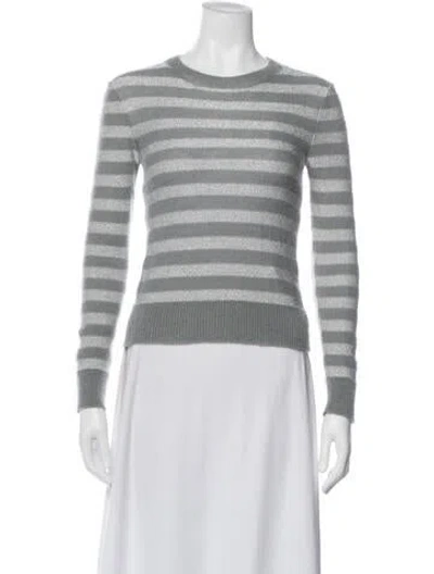Pre-owned Valentino Mohair Striped Sweater In Gray