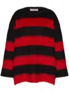 Valentino Stripe-pattern Mohair-blend Jumper In Red