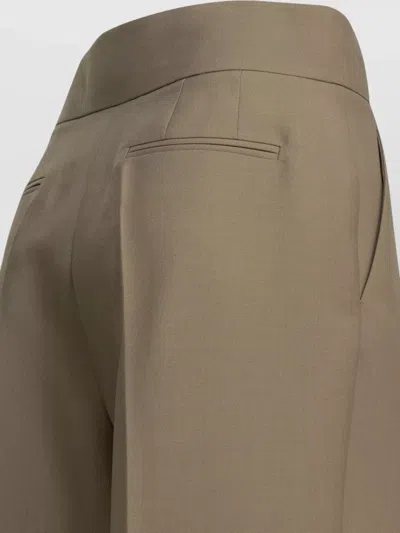 Valentino Mohair Tailored Trousers Pleats Belt Loops In Brown