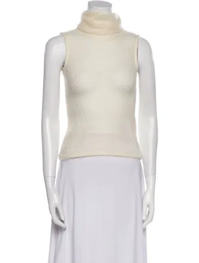 Pre-owned Valentino Mohair Turtleneck Sweater In Neutral