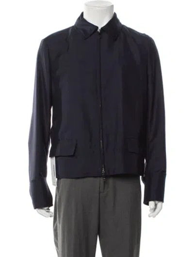Pre-owned Valentino Mohair Utility Jacket In Blue