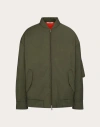 Valentino Mohair Wool Down Jacket In Military Green