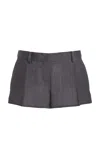 Valentino Mohair-wool Mini Shorts In Grey