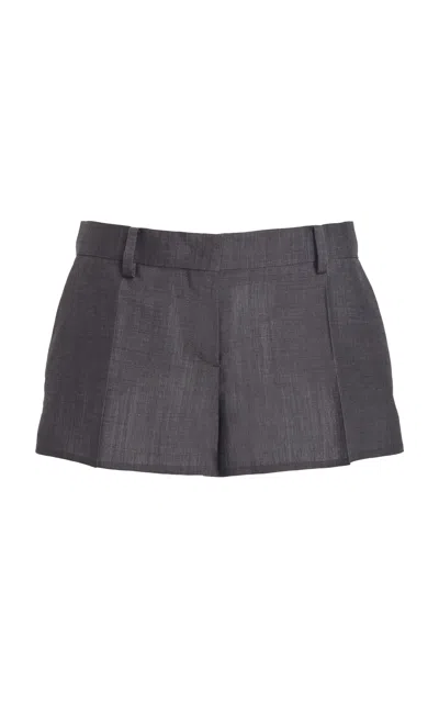 Valentino Mohair-wool Mini Shorts In Grey