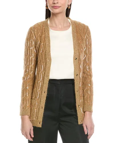Valentino Mohair-blend Cardigan In Brown