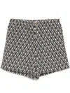 Valentino Bermuda Shorts In Cotton Poplin With All Over Toute La V Print In Neutrals