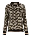 Valentino Toile Iconographe Jumper In Wool And Jacquard In Black