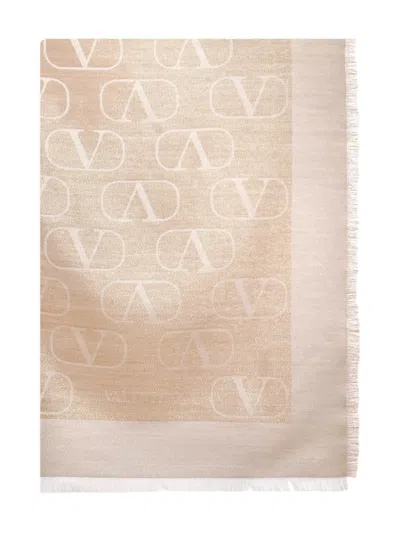 Valentino Garavani Schal Mit Monogramm In Brown