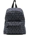 Valentino Monogram-pattern Zipped Backpack In Blue