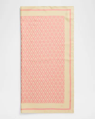 VALENTINO MONOGRAM-PRINT SILK SCARF