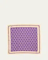 Valentino Monogram-print Silk Scarf In Crema Viola