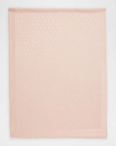Valentino Monogram Silk Blend Scarf In 0lz Rose Mist