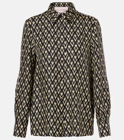 VALENTINO TOUTE LA V SILK TWILL SHIRT