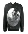Valentino Moon Dust Print Sweatshirt In Black