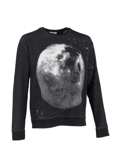 Pre-owned Valentino Moon-print Sweatshirt In Black