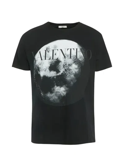 Pre-owned Valentino Moon-dust Print T-shirt In Black