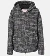 Valentino Mossi Mélange Tweed Jacket In Grau