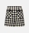 Valentino Womens Avorio Nero Houndstooth High-rise Tweed Woven Shorts In Weiss