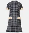 Valentino Garavani Embroidered Damier Light Tweed Short Dress