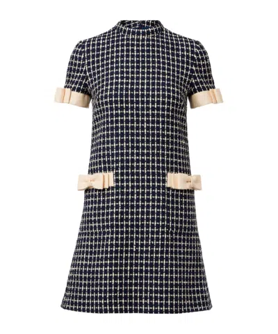 Valentino Mossi Wool-blend Bouclé Minidress In Black