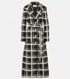 Valentino Mossi Wool-blend Tweed Coat In Black